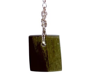 Epidote Pendant on Sterling Silver Chain
