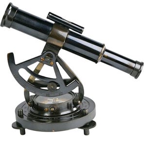 Vintage Messing Alidade Teleskop mit Kompass: Nautisches Maritimes Dekor