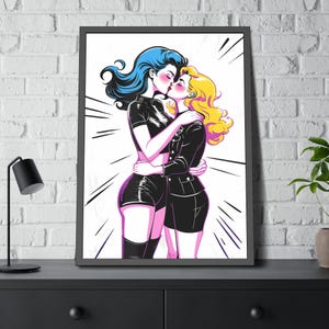 Arte lesbica vintage: una dichiarazione audace per le case moderne - Stampa decorativa femminista - Dai forza al tuo spazio con questa stampa artistica queer