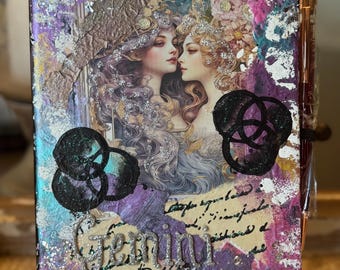 Gemini-Mixed Media Art Journal 5x8”-Lined Pages