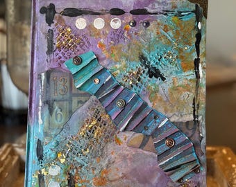 Steps to be Seen + Noted-Mixed Media Art Journal 7x9”-Lined Pages
