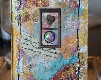 Window to My Heart-Mixed Media Art Journal 7x9”-Lined Pages