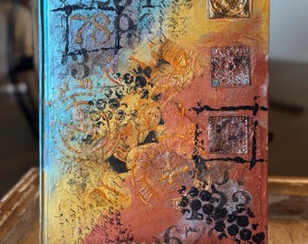 Sunset Tracks-Mixed Media Art Journal 7x9”-Lined Pages
