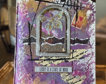 Lucky-Mixed Media Art Journal 7x9”-Lined Pages