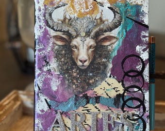 Aries I-Mixed Media Art Journal 5x8”-Lined Pages