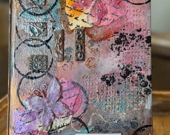 Butterfly Notes-Mixed Media Art Journal 7x9”-Lined Pages