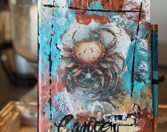 Cancer I-Mixed Media Art Journal 5x8”-Lined Pages