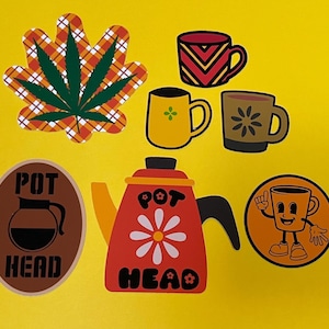 POT Head 60’s coffee sticker set!