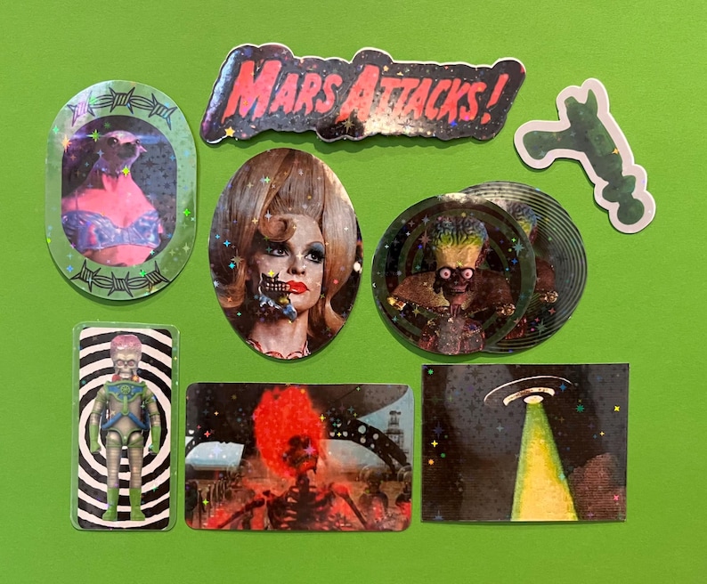 Mars Attacks! Sticker Set. Ack Ack! - Etsy