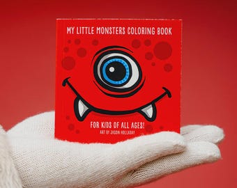Pocket Coloring Book for Kids – 50 Cute Monster Designs – Travel Activity for Toddlers, Restaurants, Church Quiet Time Gift