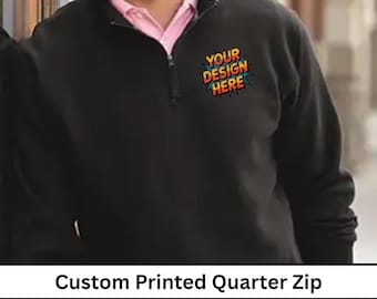 Custom Quarter Zip Windbreaker Zip Up Performance Lightweight Custom Printed Front Back Quarter Zip Text Logo Windbreaker Monogram Sweaters
