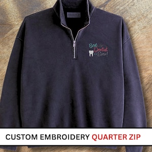 Personalized Logo Quarter Zip Sweatshirt, Custom Logo Embroidered Quarter Zip, Personalized Sweatshirt, Custom Sweatshirt, Gifts for Her