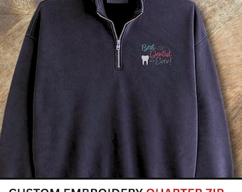 Personalized Logo Quarter Zip Sweatshirt, Custom Logo Embroidered Quarter Zip, Personalized Sweatshirt, Custom Sweatshirt, Gifts for Her