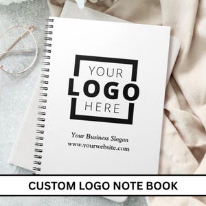 Custom Notebook with Logo, Custom Notebook Cover, Lined or Unlined Spiral Soft Cover Spiral Book