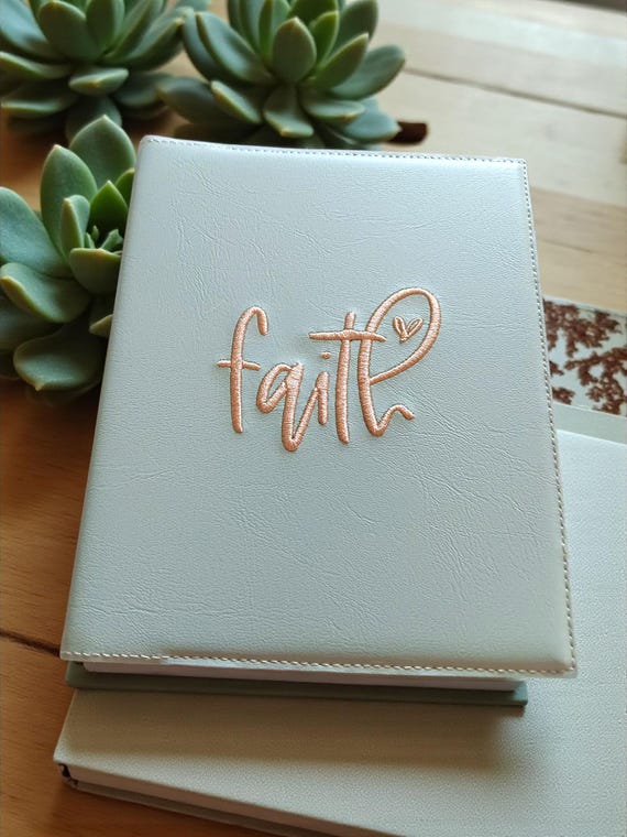 Embroidered Sage Green Bible Cover: ESV Study Journaling Bible Slipcover