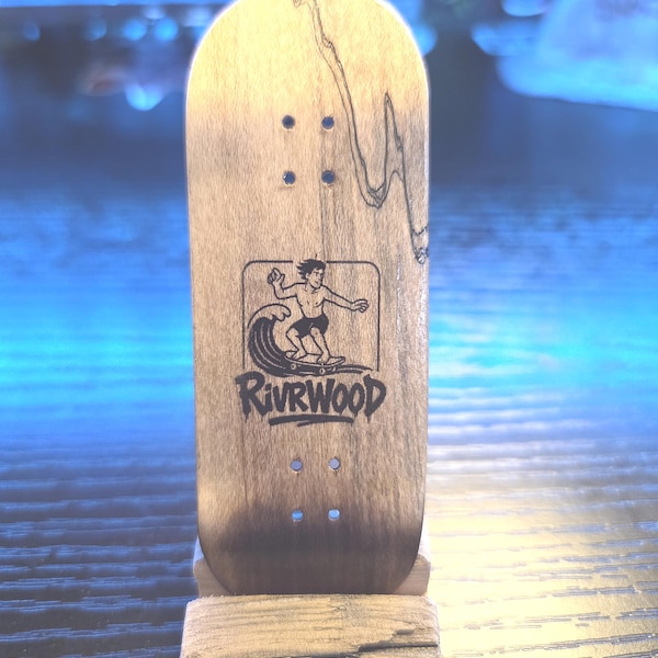 RivrWood Fingerboard Deck- Spalted Maple Series- 34mm High Performance Fingerboard