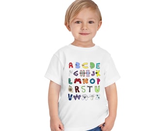 Lore Alphabet A to Z Letter Hi Toddler Tee | Kids ABC Shirt