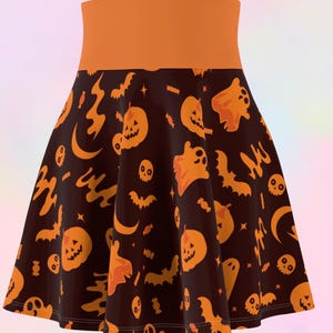 Halloween Skater Skirt: Pumpkins & Ghosts - Spooky Chic Outfit