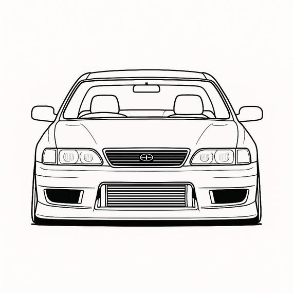 Toyota Aristo JZS147 Front View SVG DXF Digital Download Drawing