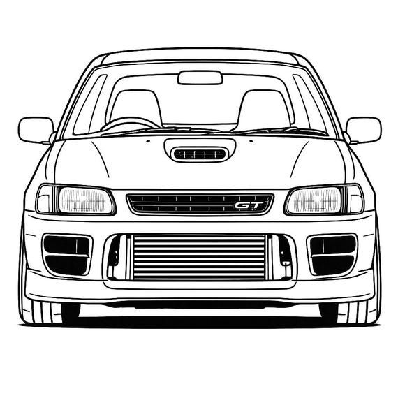 Toyota Starlet EP82 Front View SVG DXF Digital Download Drawing