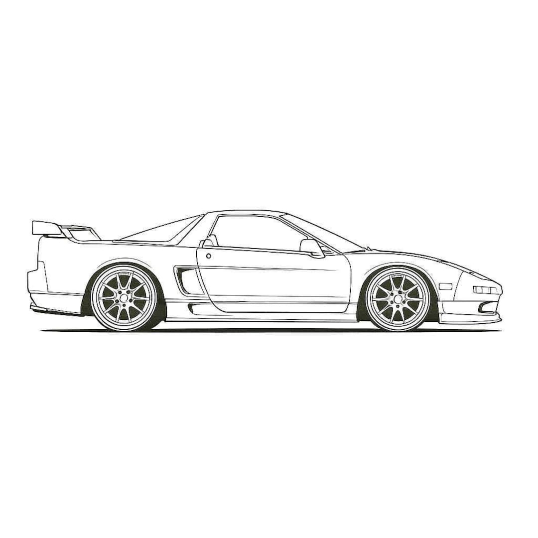 Honda NSX Side View SVG DXF Digital Download Drawing Line Art - Etsy