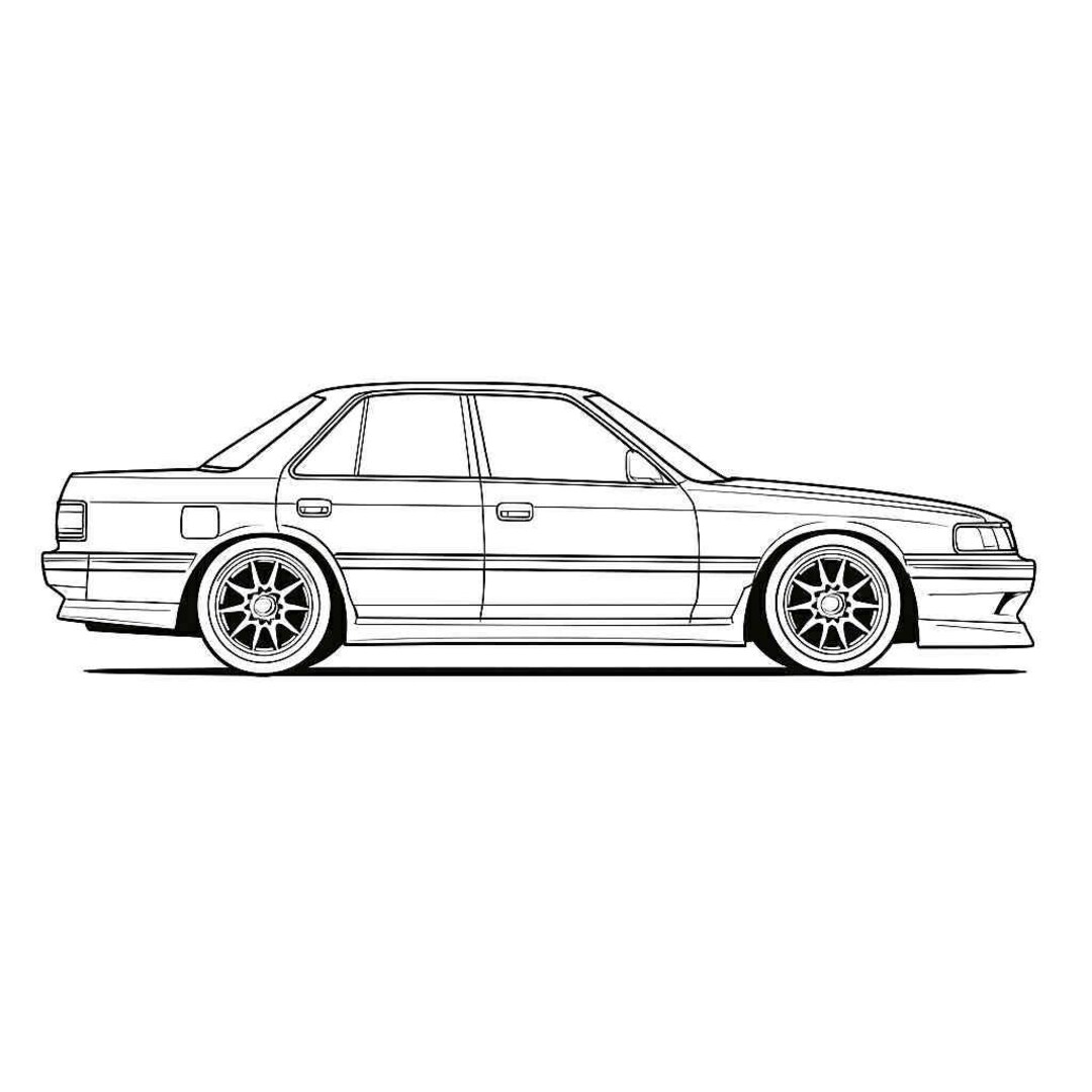トヨタ チェイサー マーク1 サイドビュー SVG DXF デジタル