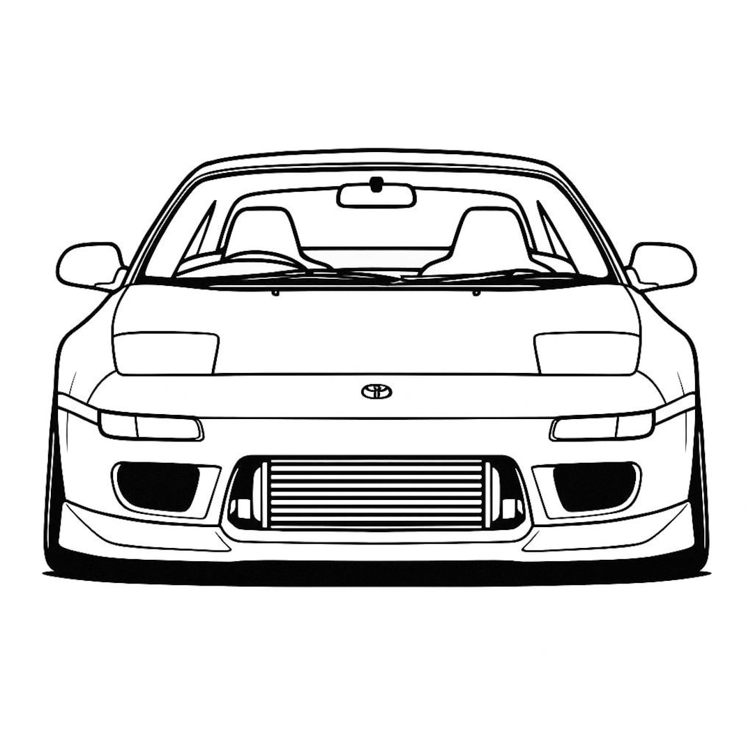 Toyota MR2 Front View SVG DXF Digital Download Drawing Line Art - Etsy