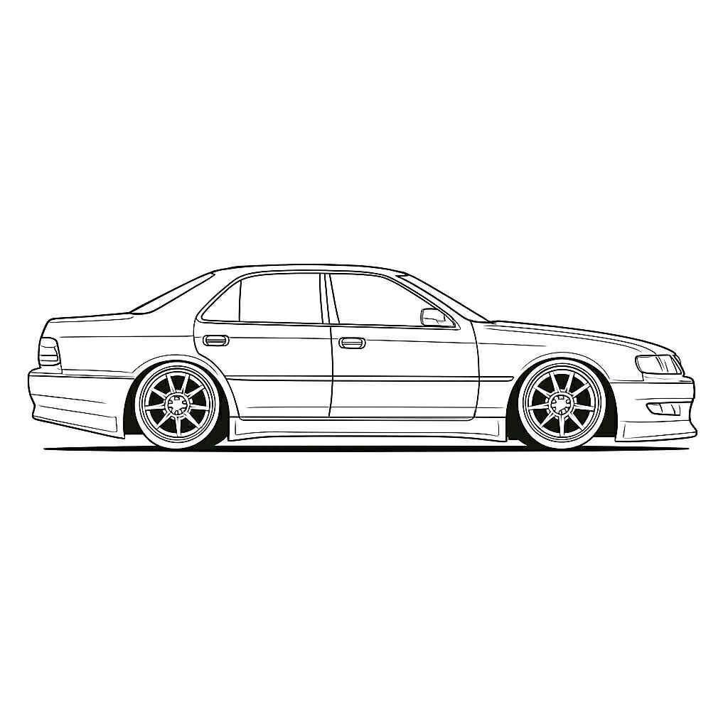 Toyota Aristo JZS147 Side View SVG DXF Digital Download Drawing