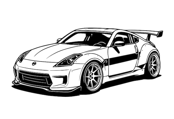 日産 350z ワイドボディ SVG クリップアート グラフィックアート