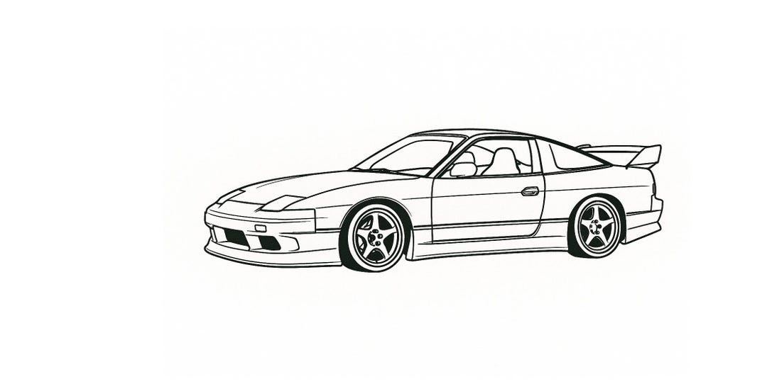 なかがわページ Nissan 180sx 240sx Side View SVG DXF Downland - Etsy