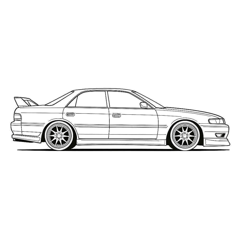 トヨタ チェイサー マーク2 サイドビュー SVG DXF デジタル トヨタ チェイサー マーク2 サイドビュー SVG DXF デジタル