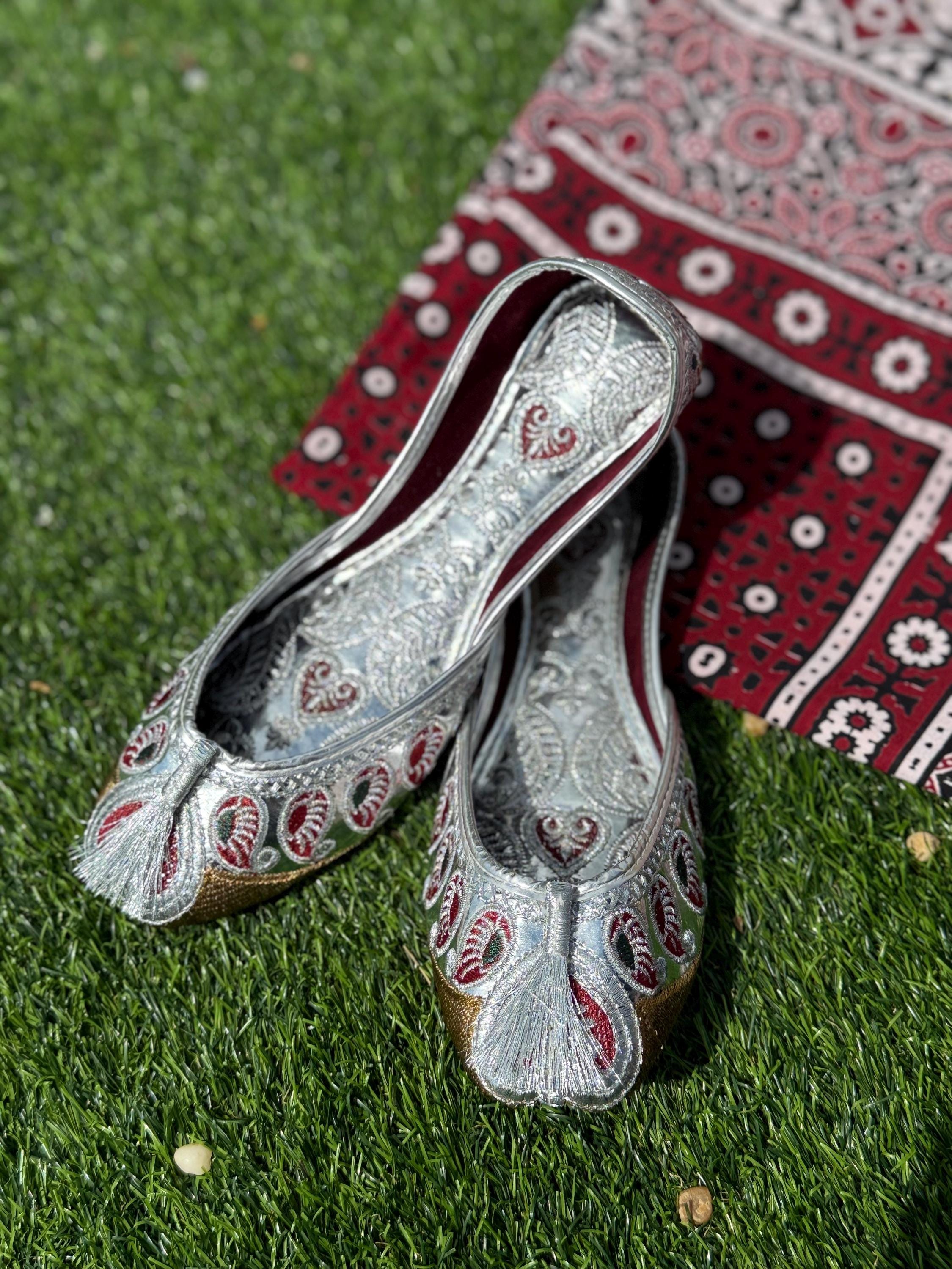 Buy Silver Jutti Shoes Online In India India