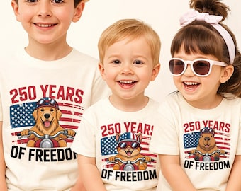 Patriotic American Kid Shirt, Personalized USA 250th Year Tee, Toddler Youth Customized Animal T-shirt