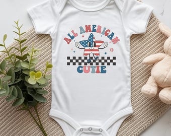 All American Cutie Shirt, Cute 4th of July Outfit, Independence Day Toddler T-Shirt, Patriotic Kids Tee