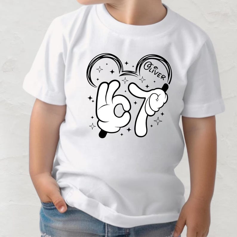 A white t-shirt with a graphic design featuring a hand gesture and the text "LESS THAN 500 CHARACTERS" printed on it.