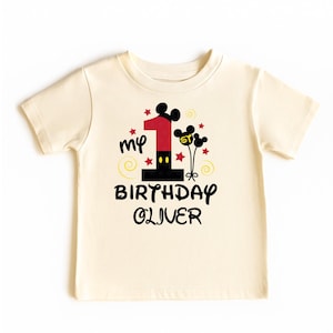 Personalized Mickey 1st Birthday Shirt, Custom Disney First Birthday Tee with Name, My 1st Trip and Birthday Boy Shirt, Kids Birthday Shirt