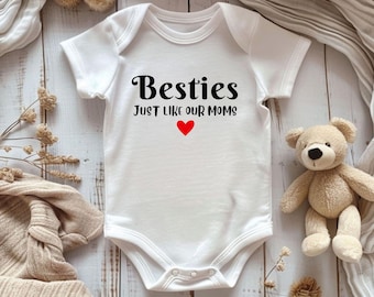 Camiseta a juego para hermanos, camiseta para niños pequeños, Mejores amigas como mamás