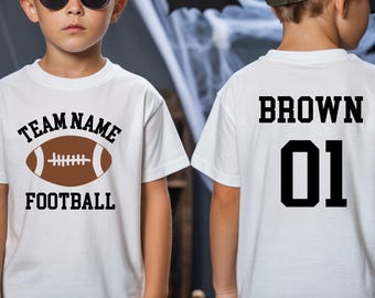 Custom Kids Football Jersey: Team Name and Number Shirt