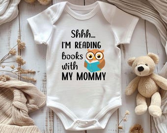 Bookworm Baby Bodysuit, Reading With Mommy Outfit, Future Book Lover Outfit, Story Time Baby Gift, Cute Owl Shirt