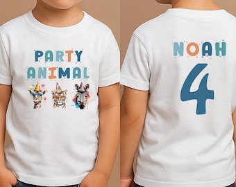 Personalized Party Animal Birthday Shirt, Zoo Animals Birthday, Party Animal Shirt,  Custom Wild Safari Party Animals Birthday Shirt