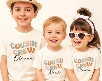 Personalized Groovy Cousin Crew Shirt: Retro Family Reunion Tee
