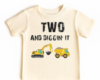 Personalized Excavator 2nd Birthday Shirt: Construction Theme Toddler Tee