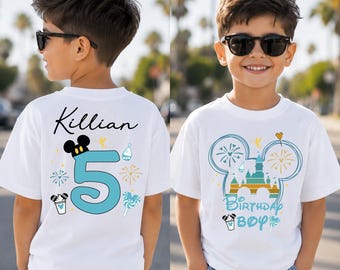 Personalized Disney Birthday Boy Shirt, Gift for Birthday Boy T-Shirt, Disneyland Birthday PartyTee