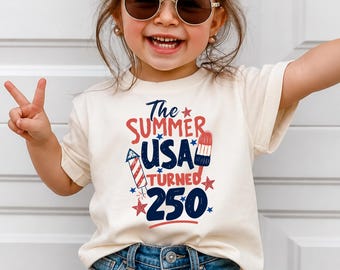 Camiseta del 250 aniversario de EE. UU. - Camiseta patriótica para niños del 4 de julio