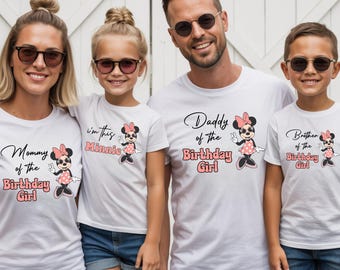 Camiseta personalizada de Minnie Mouse para niña, ideal para el cumpleaños. Camiseta a juego para toda la familia Disney.