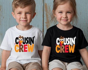 Personalized Cousin Crew Shirt, Thanksgiving Turkey Family Matching Tee, Kids Cousin Squad Outfit, Holiday Family Shirt