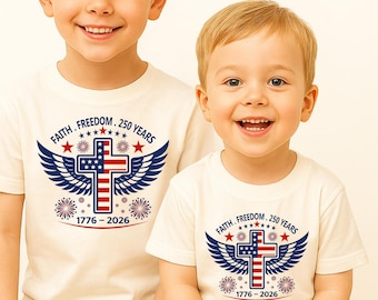 Patriotic American Kid Shirt, USA 250th Year Tee, Toddler Youth USA T-shirt