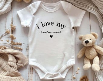 I Love My Custom Baby Bodysuit, Custom Name Baby Outfit, Custom Name Toddler T-Shirt, Personalized Gift