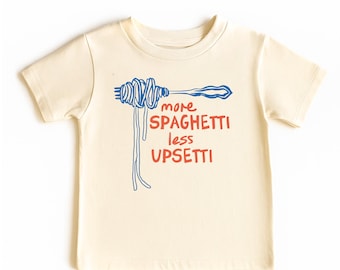 More Spaghetti Less Upsetti Baby Shirt: Funny Italian Food Bodysuit