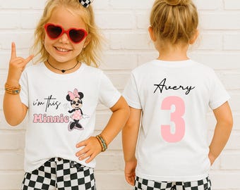 Custom I'm This Minnie 3rd Birthday Girl T-Shirt, Personalized Birthday Disney Trip Tee